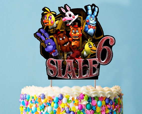 Personalised 3D Printed Five Nights at Freddy's Cake Topper