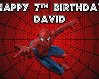 Striscione Di Compleanno Personalizzato Di Spiderman: Decorazione Per - Foto 3