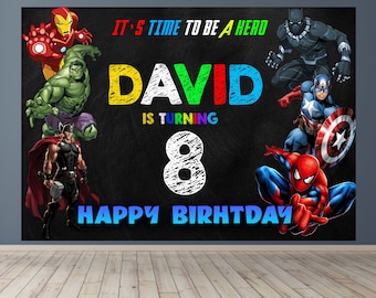 Avengers Birthday Backdrop: Superhero Party Banner (Digital File Only)