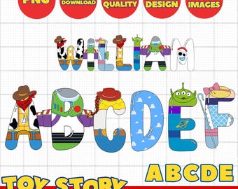 Toy Story Letters Alphabet Font Svg Png Clipart Bundle, Toy Story Birthday Party Design Download Digital File Printable, Toy Story font