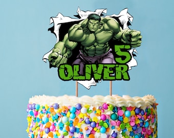 Hulk Birthday Cake Topper: Personalized Party Decoration (Digital File)