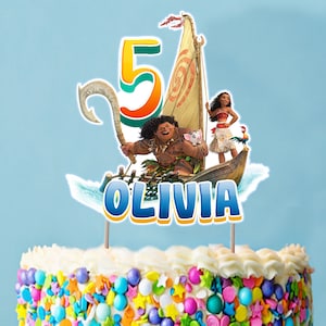 Moana Birthday Cake Topper: Personalized Printable Party Decor (Digital File Only)