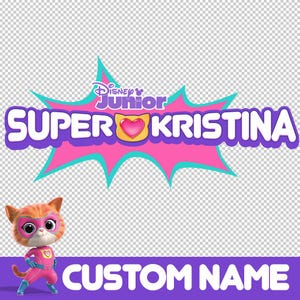 Logotipo de cumpleaños de Superkitties - Fuente Superkitties, Nombre personalizado de Superkitties, Decoración de Superkitties - Imágenes prediseñadas de Superkitties
