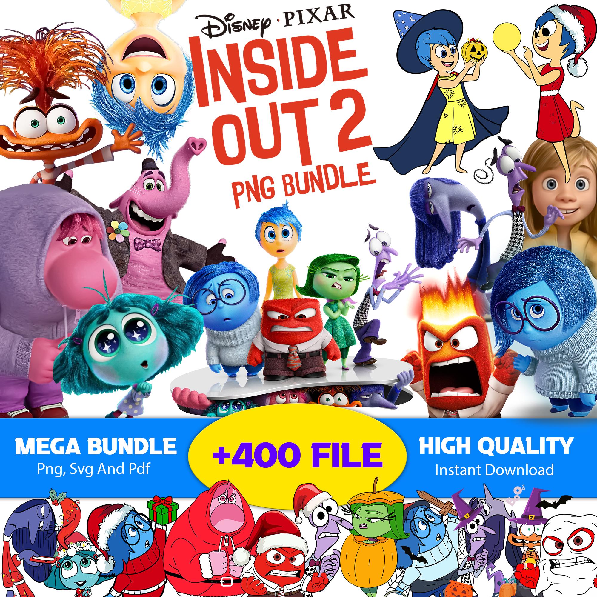 Inside Out 2 PNG e SVG, bundle di clipart Inside Out 2, decorazione Inside Out 2, Inside Out, rabbia, gioia, tristezza, imbarazzo, ansia, invidia