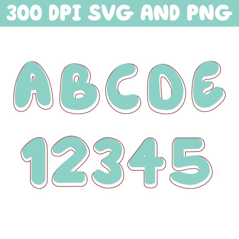 Blue Font Alphabet Clipart, 6 Color Letters and Numbers (PNG, SVG) - Etsy