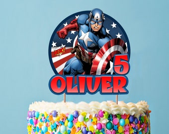 Personalized Captain Cake Topper: Birthday Party Decoration (Digital File)