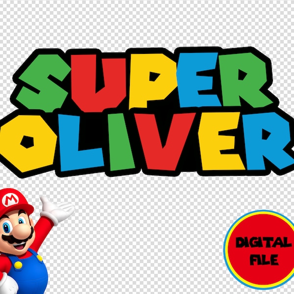 Birthday Logo - Super Mario Decoration - Super Mario Font (Personalized Digital File Only)