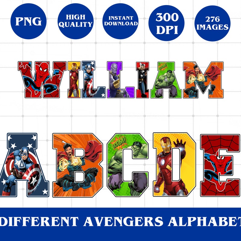 Avengers Alphabet Cards - Etsy