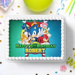 1/4 Sheet Sonic The Hedgehog Edible Frosting Cake Topper- 76420*