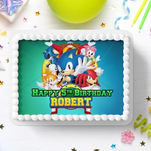 Sonic Customized Edible Cake Topper - Sonic cake top picture - Sonic Cake Digital File Only