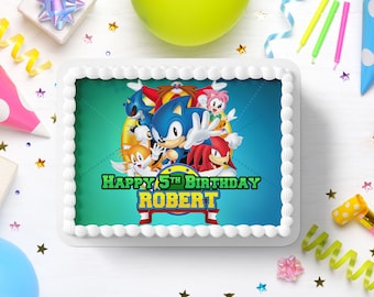 Sonic Personalized Edible Cake Topper - Sonic cake top picture - Sonic Cake Digital File Only