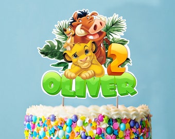 Simba Cake Topper imprimable, Simba Birthday Party Cake Topper, Décoration de gâteau du Roi Lion, Fête d’anniversaire du Roi Lion, Fichier numérique UNIQUEMENT