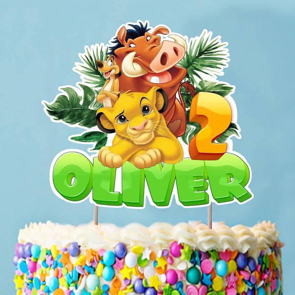 Simba Cake Topper imprimable, Simba Birthday Party Cake Topper, Décoration de gâteau du Roi Lion, Fête d’anniversaire du Roi Lion, Fichier numérique UNIQUEMENT