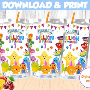 Super Simple Songs Juice Label: Birthday Decoration (Digital file Only)