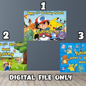 Pikachu Birthday Banner Pikachu Personalised Birthday - Etsy