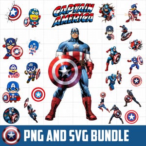 Capitan America Clipart Png, Capitan America Svg Design, Capitan America Cake Topper, Capitan America CupcakeTopper
