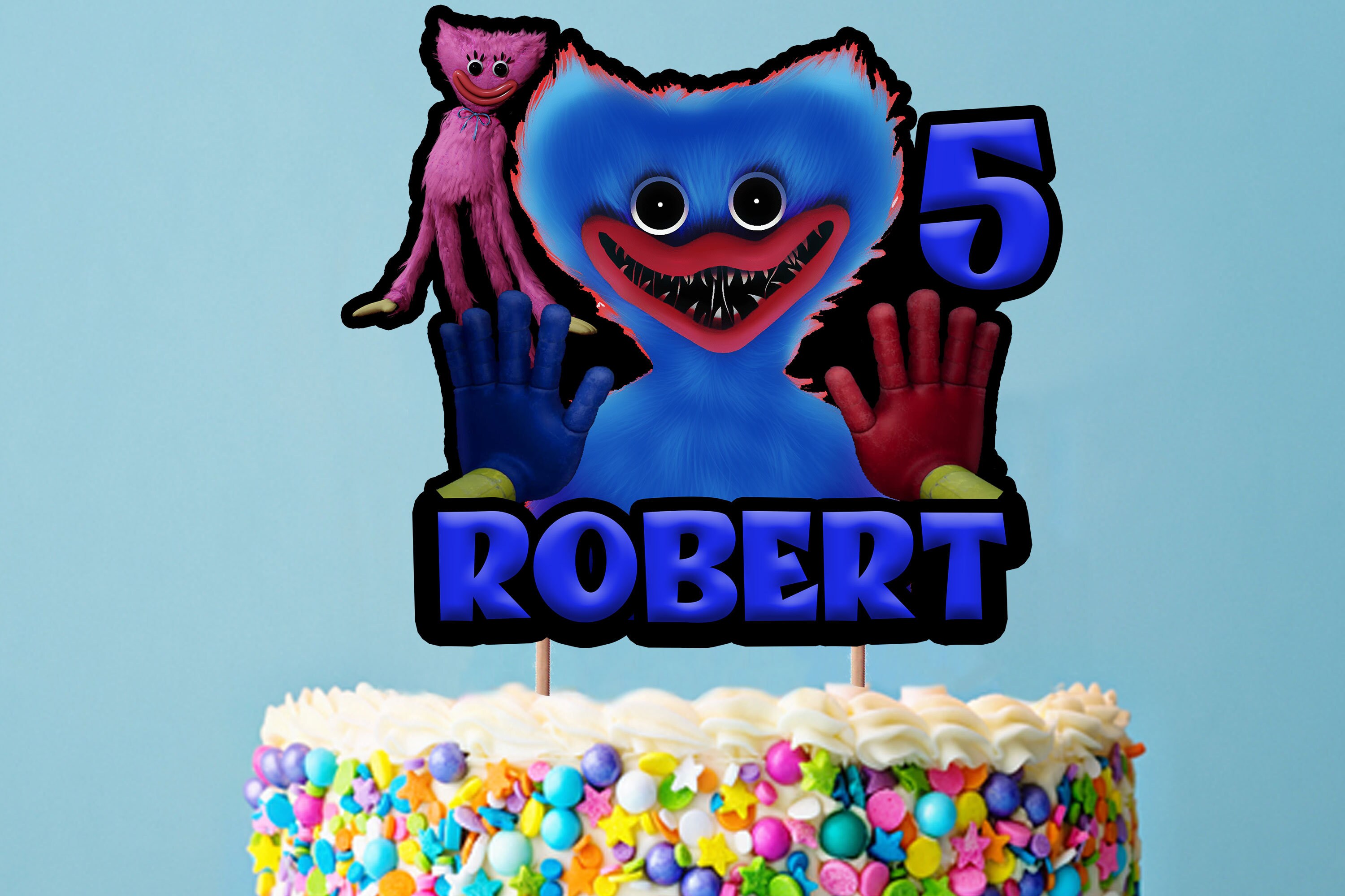 Digital File Only Printable Huggy Wuggy Cake Topper Huggy Etsy