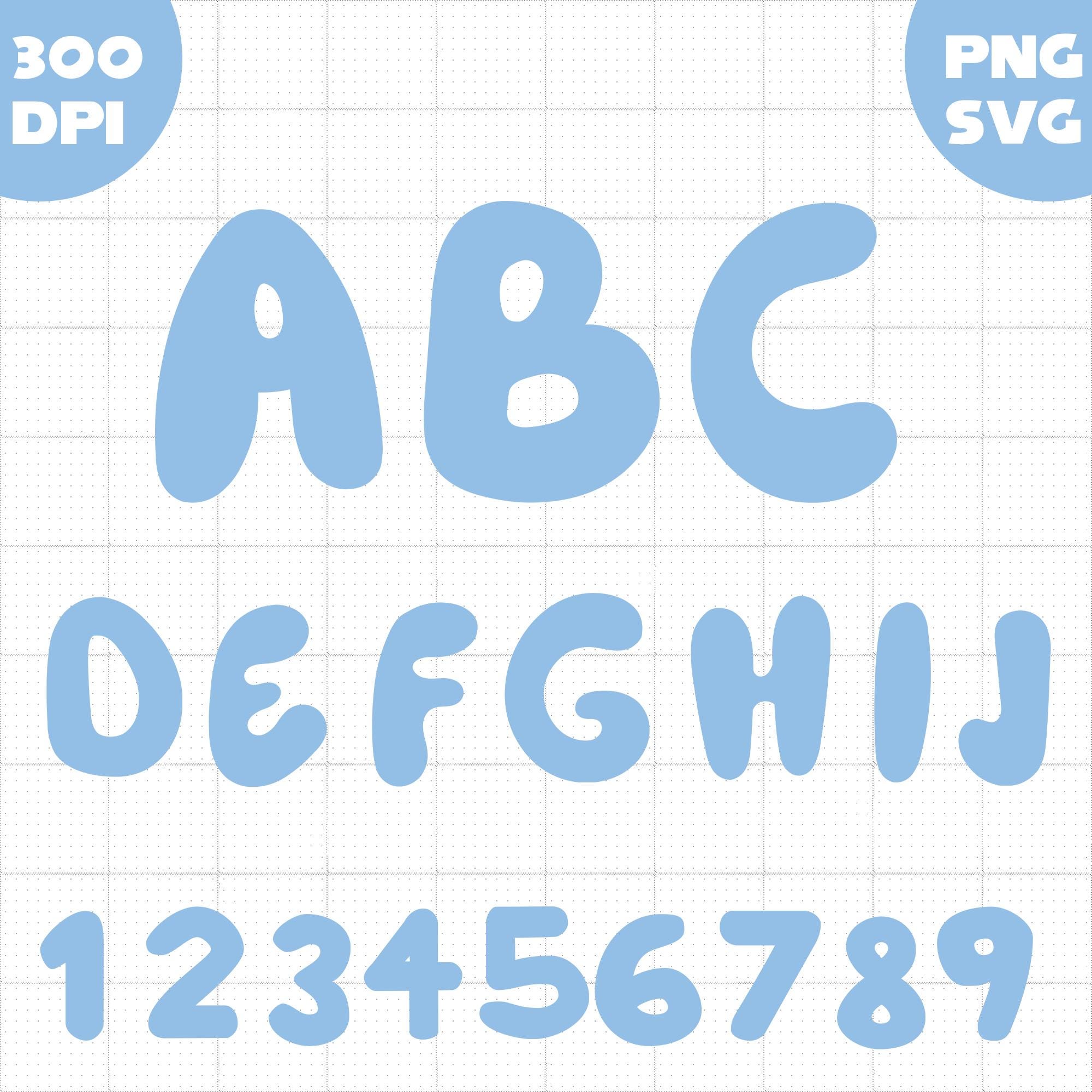 Blue Font Alphabet Clipart, 6 Color Letters and Numbers (PNG, SVG) - Etsy