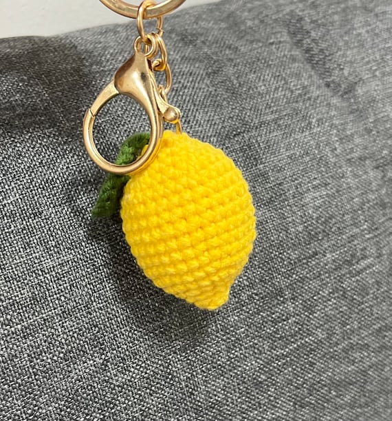 Handmade Crochet Mini Lemon Keychain - Cute Bag Charm - Etsy