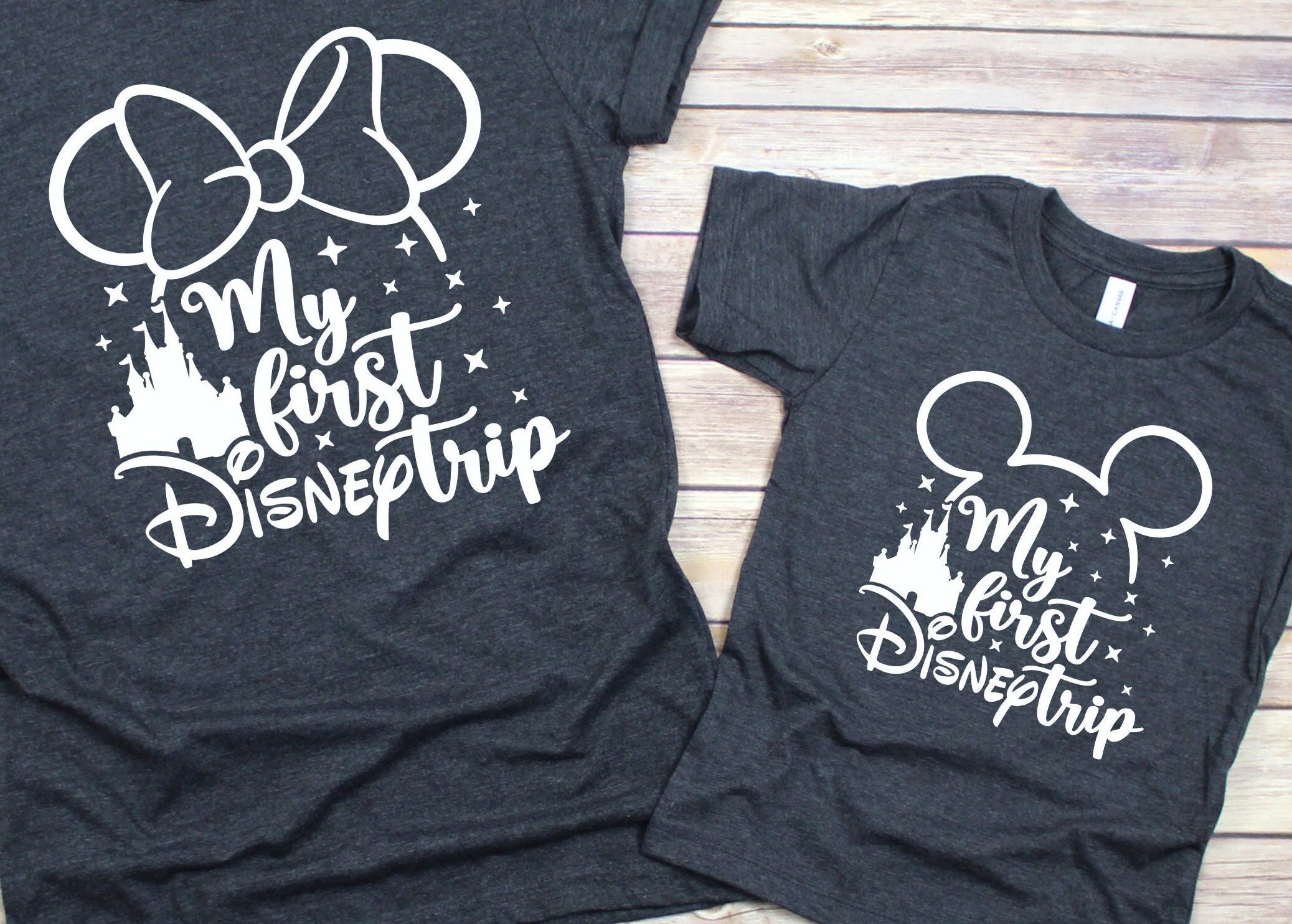 Discover My First Disney Trip Custom T-Shirt, Adults Kids Disneyland Trip Shirt