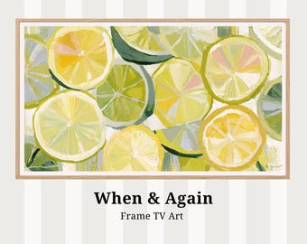 Lemon and Lime Slices Frame TV Art -  Digital Wall Art, 4K Screensaver tv81