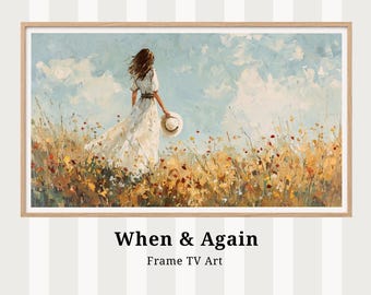 Summer Frame TV Art - Mujer en un campo abierto - Pintura impresionista - Protector de pantalla, descarga digital instantánea tv3