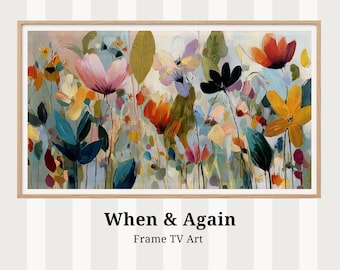 Arte abstracto floral para TV - Arte floral contemporáneo para TV - Protector de pantalla, descarga digital tv5