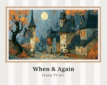 Halloween Frame TV Art - Whimsical Autumn Night - Screensaver, Digital Download tv88