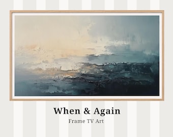 Arte abstracto costero de ambiente melancólico para Frame TV: Azules profundos del océano - Descarga digital tv57