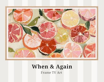Grapefruit and Lemon Slices,  Summer Frame TV Art - Digital Wall Art, 4K Screensaver, tv82