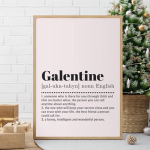 Galentine Definition Print Digital Download, Galentines Day Gift, Friend Gift, Galentines Day Decoration, Galentines Day Printable Wall Art