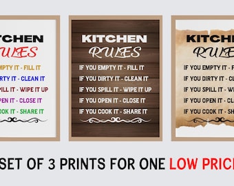 Kitchen Rules Sign - Etsy UK