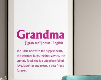 Grandma Definition Art Print: Gift for Nana (Digital Download)