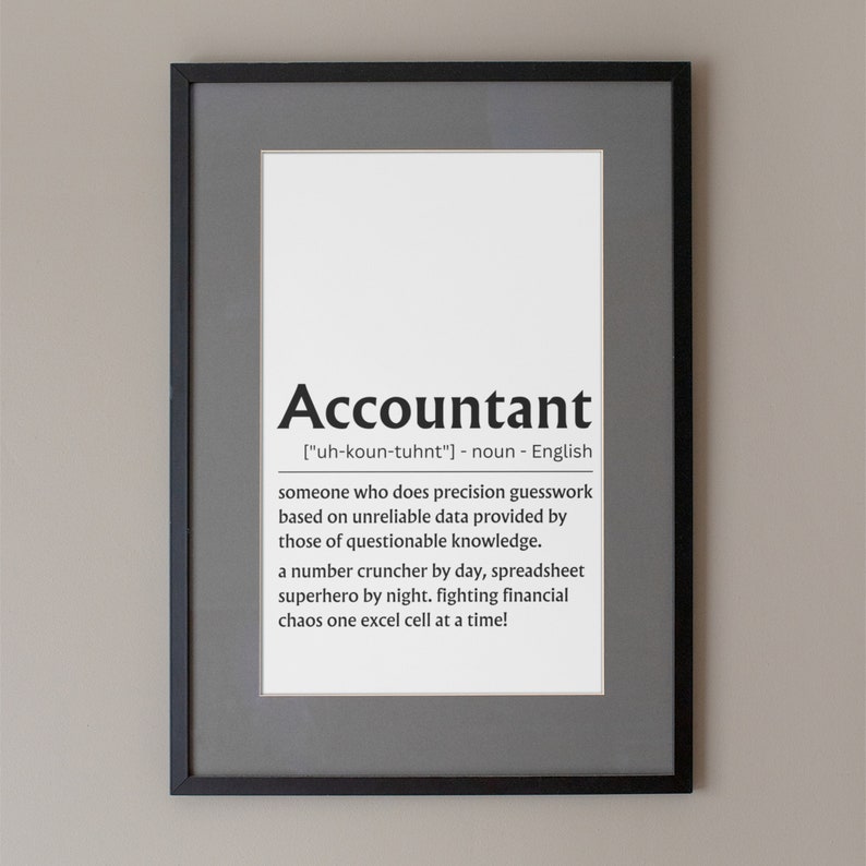 Funny Accountant Definition Art Print: Office Decor (digital Download ...