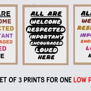Set of 3 Equality Poster Print, Diversity Poster Instant Download