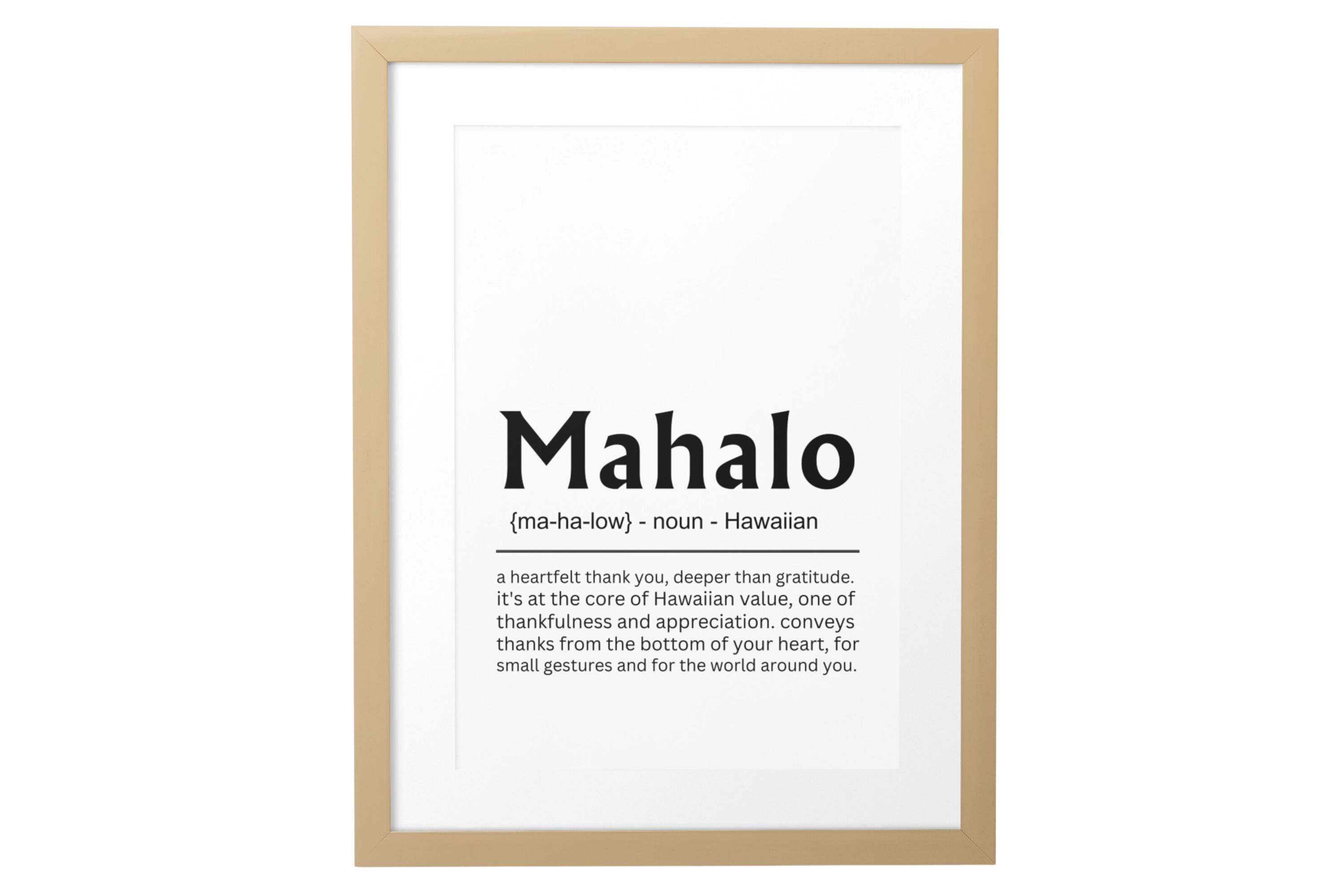 mahaloページ Mahalo Definition Print Set: Hawaiian Gratitude Art (digital