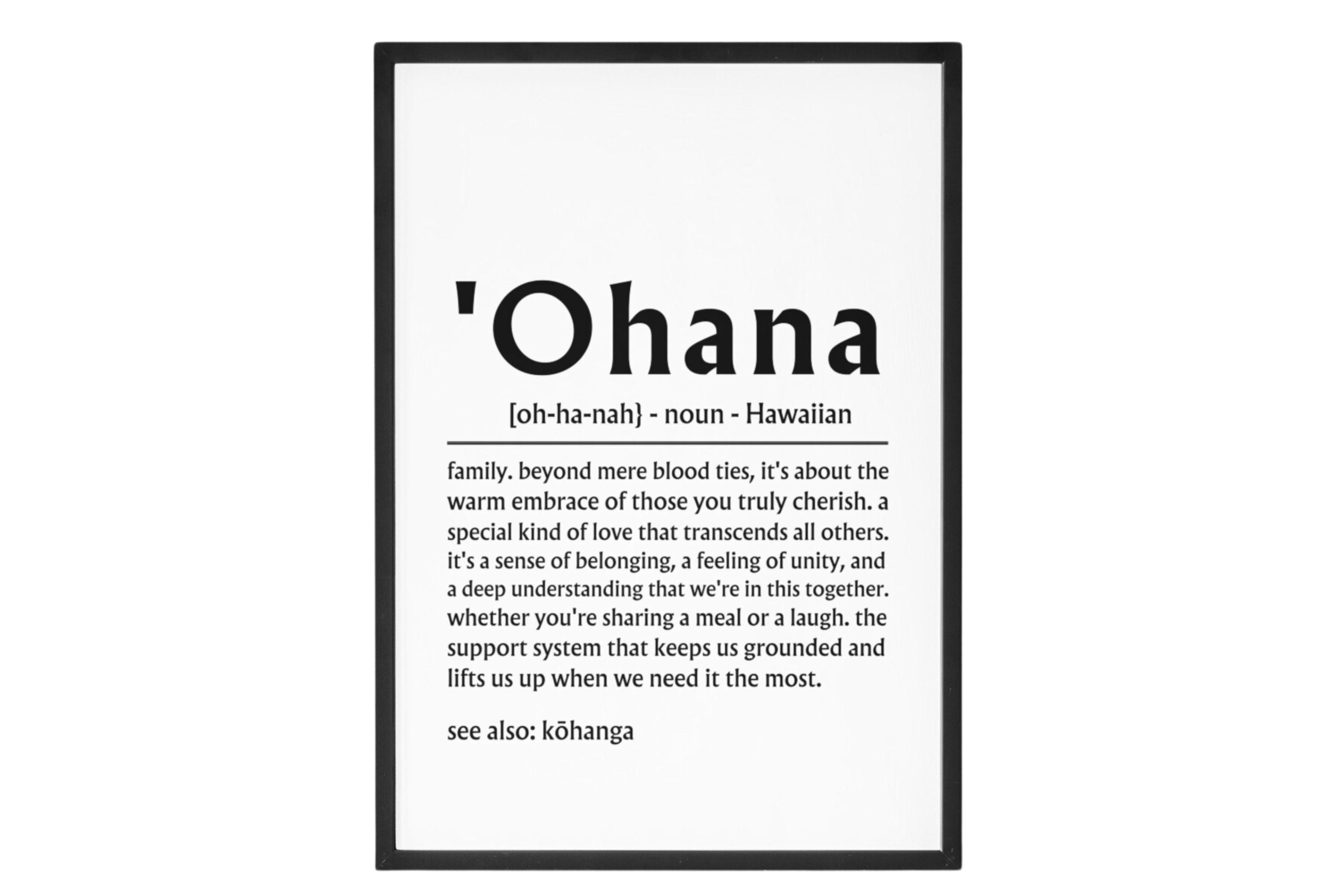 Ohana Definition Print Set: Hawaiian Family Art (digital Download