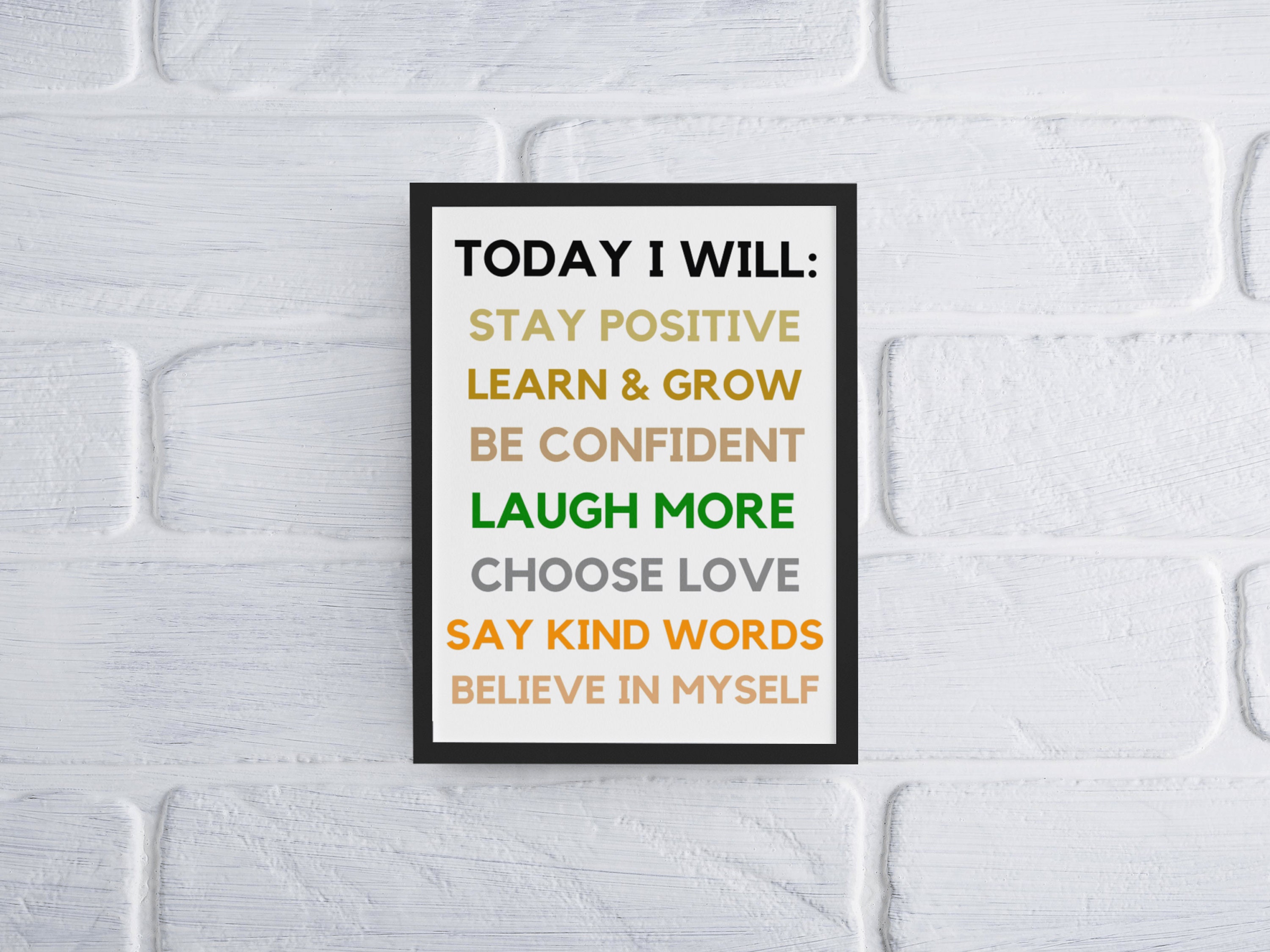 Kids Printable Artwork, Today I Will Be Positive Quote Print - Etsy