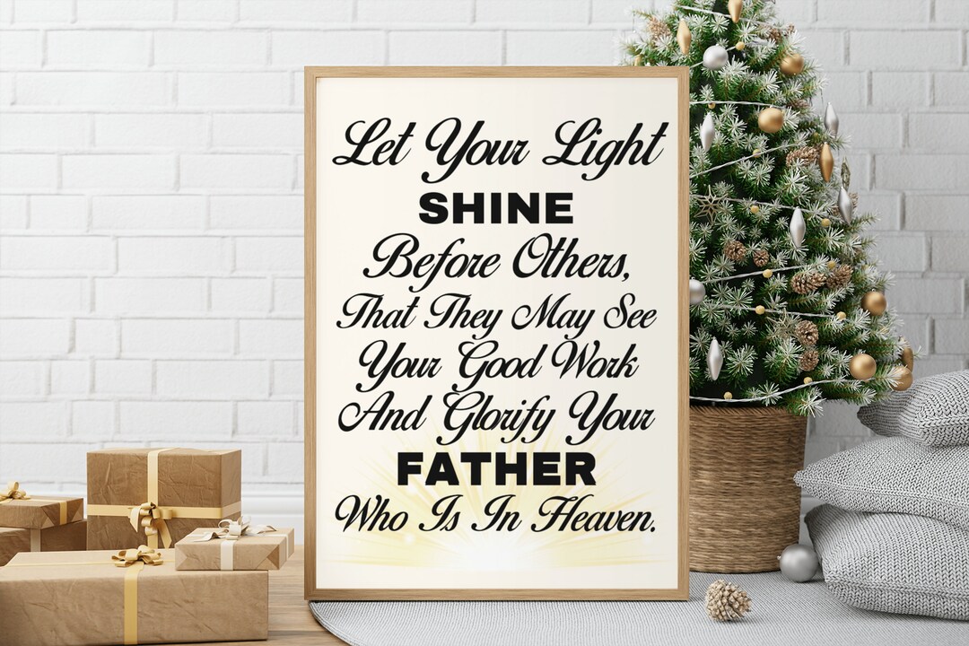 Christian Printable Wall Art: Let Your Light Shine (digital Download ...