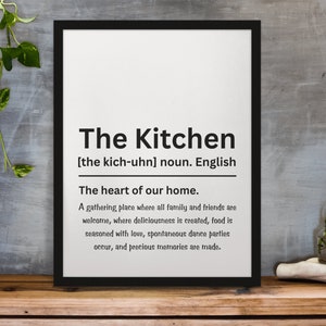 Kitchen Definition Downloadable Print, Kitchen Printable Wall Art