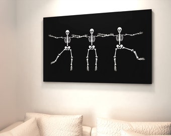Gothic Halloween Skeleton Art Print - Instant Download - Dark and Eerie Home Decor