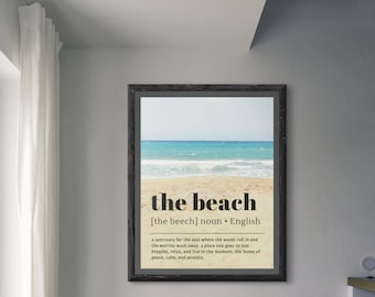 Lámina artística con definición de playa, decoración de pared costera (descarga digital)