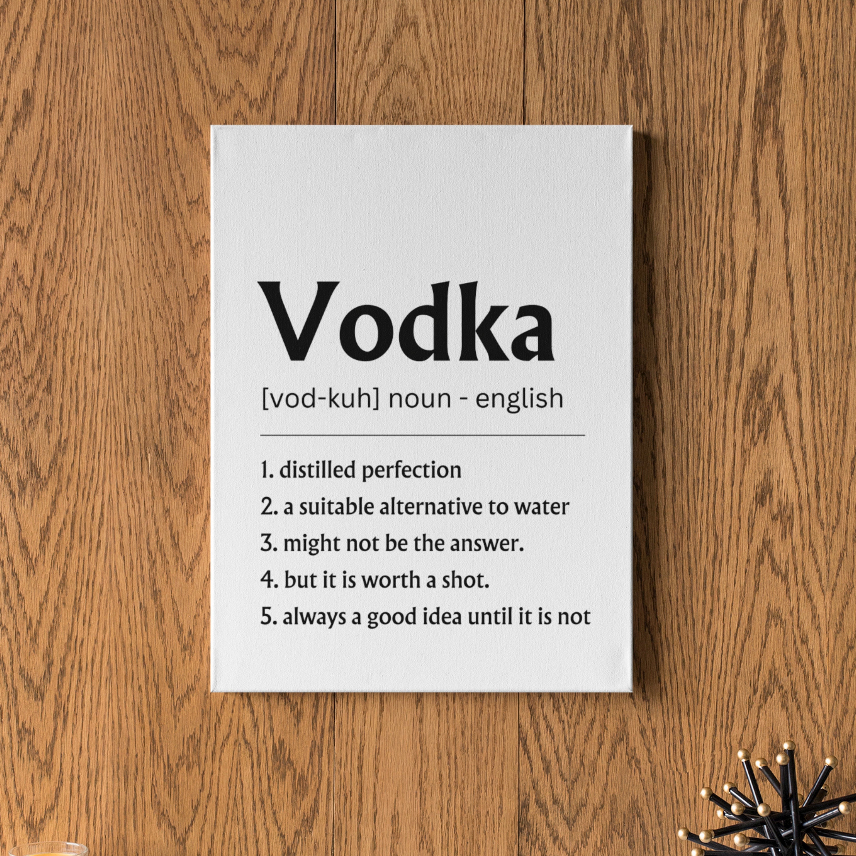 Vodka Definition Printable Wall Art: Modern Bar Cart Decor, Digital ...
