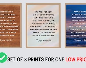 Maya Angelou Zitat Drucke Set: Inspirierende Kunst (Digitaler Download)
