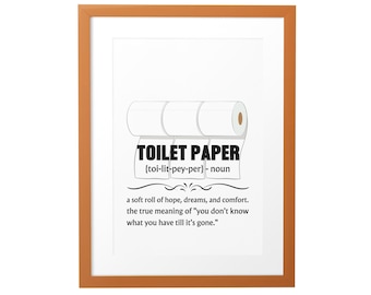 Impresión divertida con la definición del papel higiénico: Arte moderno para pared de baño (descarga digital)