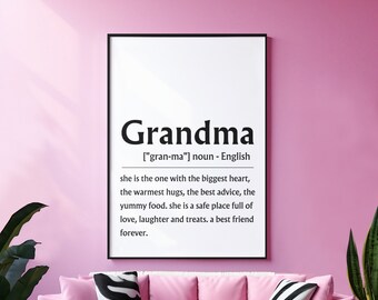 Grandma Definition Print: Funny Grandmom Gift (Digital Download)