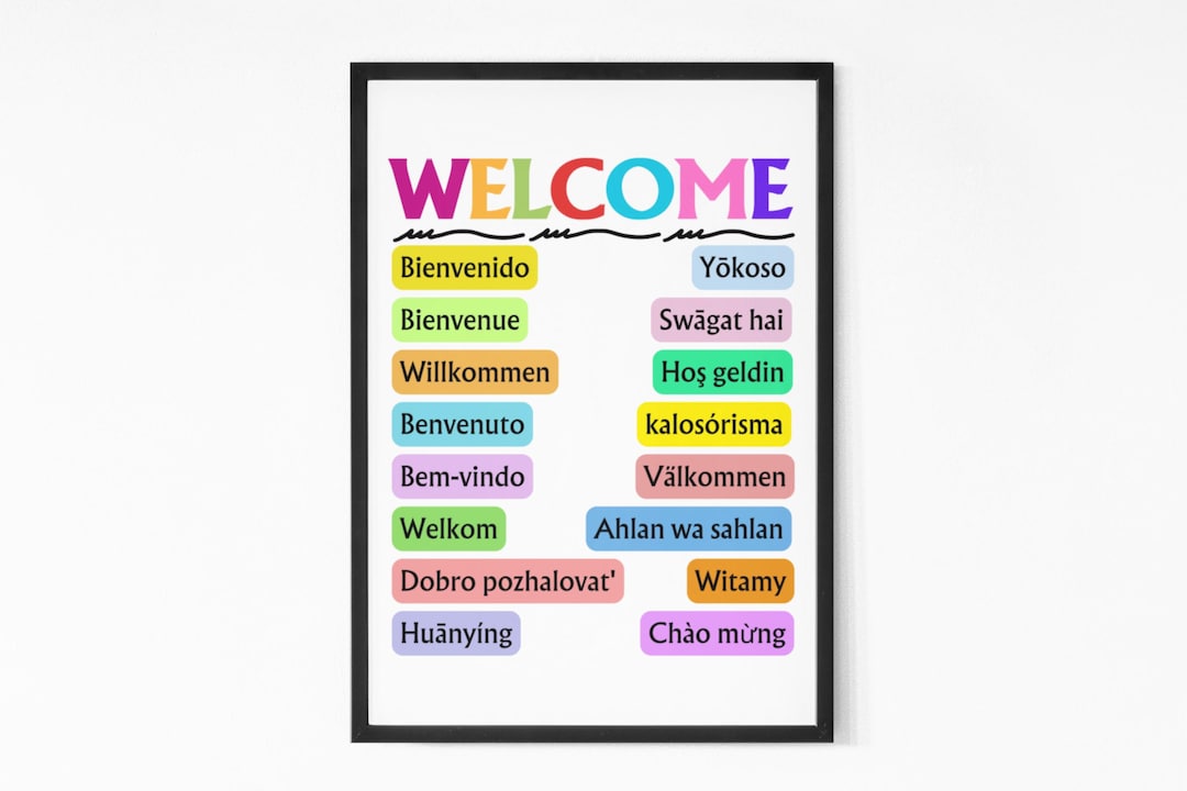 Multilingual Welcome Sign: Inclusive Classroom Decor (digital Download ...
