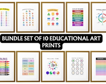 Montessori Educational Prints Bundle: Classroom Homeschool Decor (Digital Download)