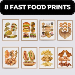Fast Food Prints Set: Rainbow Kitchen Wall Art (Digital Download)