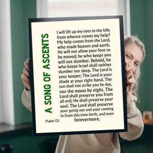 Psalm 121 Artwork, I Lift Up My Eyes to the Mountains Christian Wall Art, Bible Verse Scripture Printable Digital Download, Psalm Art Print